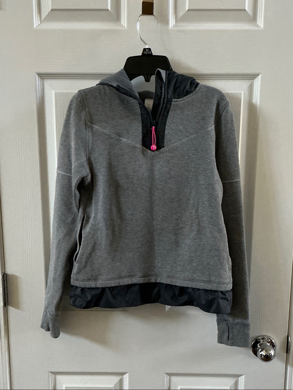 Ivivva Gray Hooded Pullover with Pink Zipper Pull